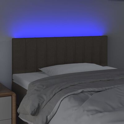 vidaXL Čelo postele s LED taupe 80 x 5 x 78/88 cm textil