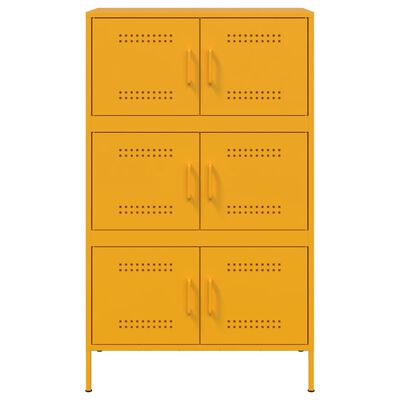 vidaXL Skříň highboard hořčicově žlutá 68 x 39 x 113 cm ocel