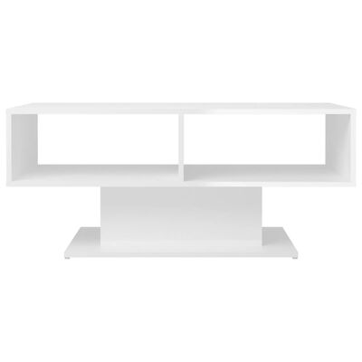 vidaXL Konferenční stolek bílý vysoký lesk 103,5x50x44,5cm dřevotříska