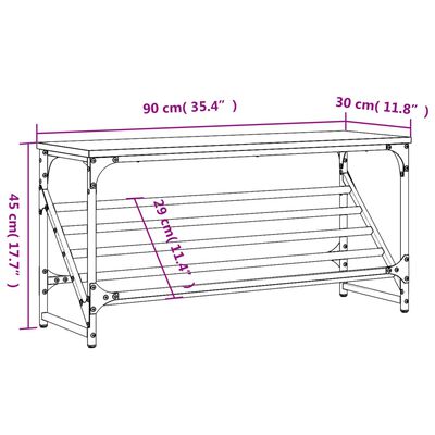 vidaXL Botník dub sonoma 90 x 30 x 45 cm kompozitní dřevo