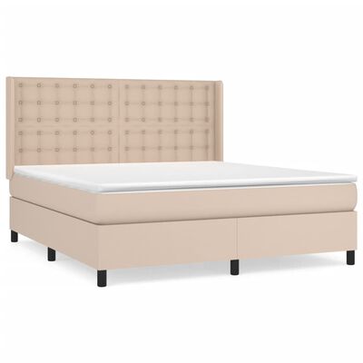 vidaXL Box spring postel s matrací cappuccino 160x200 cm umělá kůže