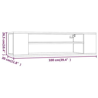 vidaXL Závěsná TV skříňka šedá sonoma 100x30x26,5 cm kompozitní dřevo