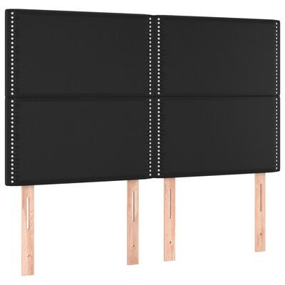 vidaXL Čela postele 4 ks černá 72 x 5 x 78/88 cm umělá kůže