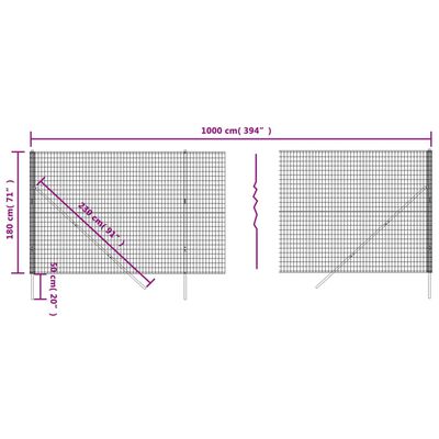 vidaXL Drátěné pletivo zelené 1,8 x 10 m pozinkovaná ocel