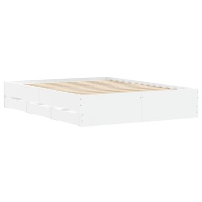 vidaXL Rám postele se zásuvkami bílý 150 x 200 cm kompozitní dřevo