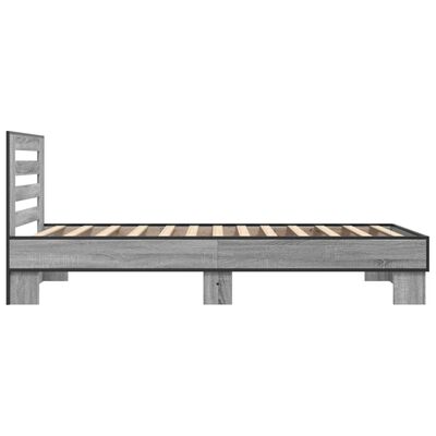 vidaXL Rám postele šedý sonoma 75 x 190 cm kompozitní dřevo a kov