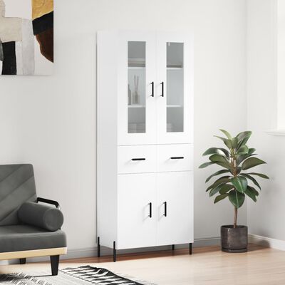 vidaXL Skříň highboard bílá 69,5 x 34 x 180 cm kompozitní dřevo