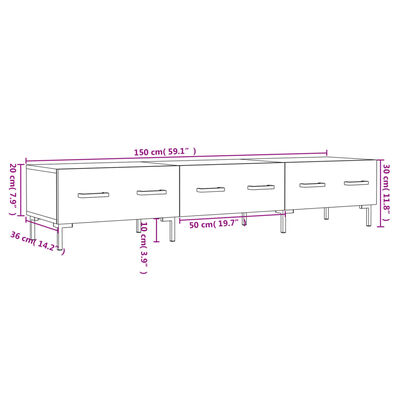 vidaXL TV skříňka dub sonoma 150 x 36 x 30 cm kompozitní dřevo