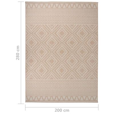 vidaXL Venkovní hladce tkaný koberec 200x280 cm hnědá pruhy