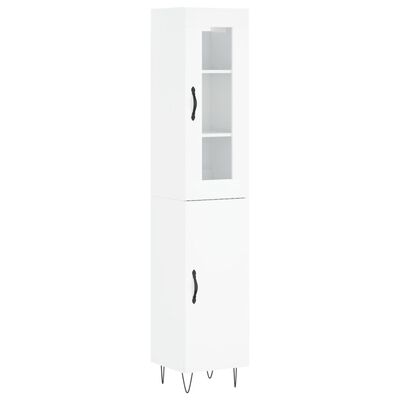 vidaXL Skříň highboard bílá s vysokým leskem 34,5x34x180 cm kompozit