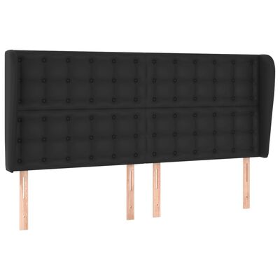 vidaXL Čelo postele typu ušák černé 163x23x118/128 cm umělá kůže