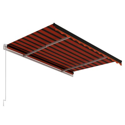 vidaXL Automatická zatahovací markýza 300 x 250 cm oranžovo-hnědá