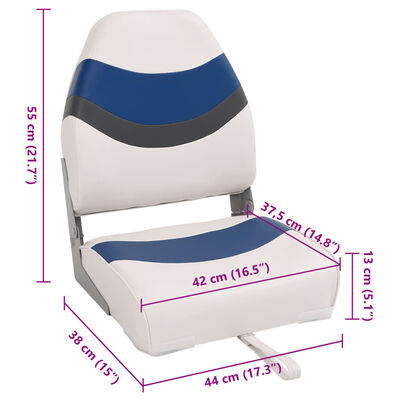 vidaXL Lodní sedadlo s vysokým opěradlem skládací 44 x 38 x 55 cm
