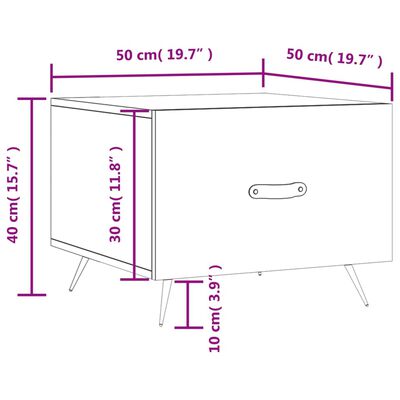 vidaXL Konferenční stolek lesklý bílý 50 x 50 x 40 cm kompozitní dřevo