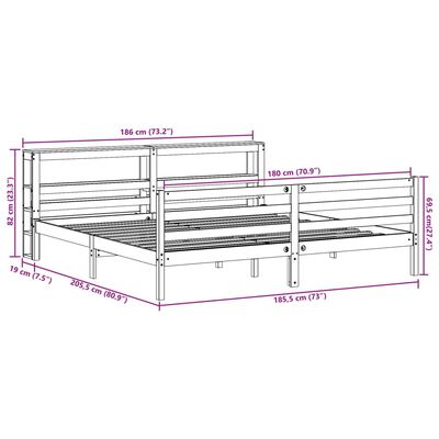 vidaXL Postel bez matrace bílá 180 x 200 cm masivní borovice