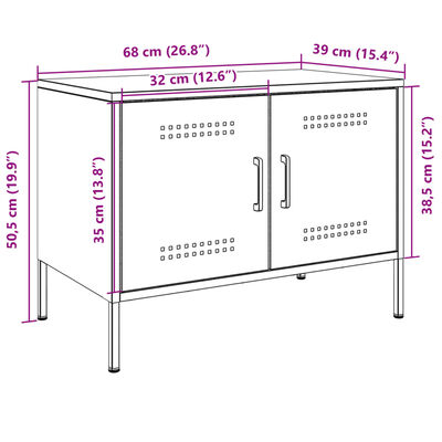 vidaXL TV skříňka olivově zelená 68 x 39 x 50,5 cm ocel