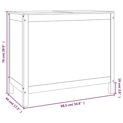 vidaXL Box na prádlo 88,5x44x76 cm masivní borové dřevo