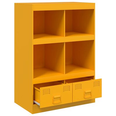 vidaXL Highboard hořčicově žlutý 67 x 39 x 95 cm ocel