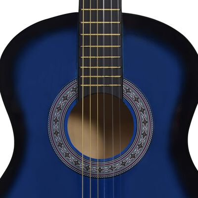 vidaXL 8dílný set klasická kytara pro začátečníky modrá 3/4 36''