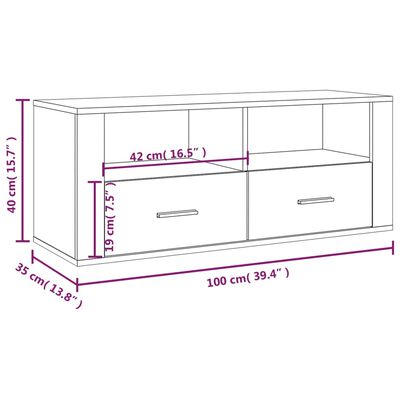 vidaXL TV skříňka šedá sonoma 100 x 35 x 40 cm kompozitní dřevo