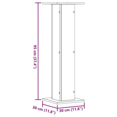 vidaXL Stojany na reproduktory 2 ks old wood 30 x 30 x 95 cm kompozit