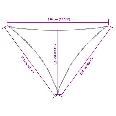 vidaXL Stínící plachta oxford trojúhelníková 2,5 x 2,5 x 3,5 m béžová