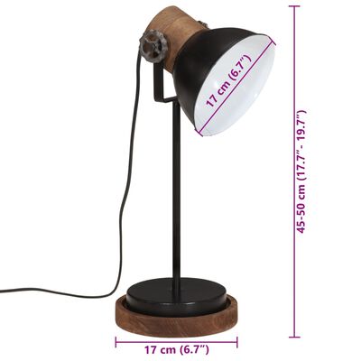 vidaXL Stolní lampa 25 W černá 17 x 17 x 50 cm E27