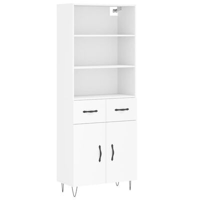 vidaXL Skříň highboard bílá 69,5 x 34 x 180 cm kompozitní dřevo