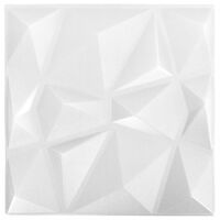 vidaXL 3D nástěnné panely 12 ks 50 x 50 cm diamant bílé 3 m²