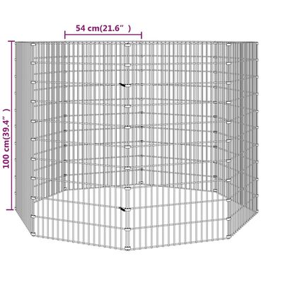 vidaXL Ohrádka pro zvířata 8 panelů 54 x 100 cm pozinkované železo