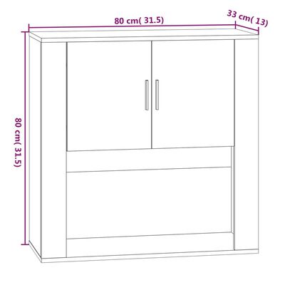 vidaXL Nástěnná skříňka bílá 80x33x80 cm kompozitní dřevo