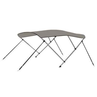 vidaXL Bimini stříška se 3 oblouky šedá 183x180x137 cm