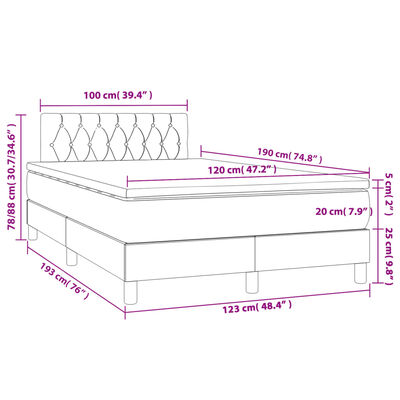 vidaXL Box spring postel s matrací černá 120x190 cm textil