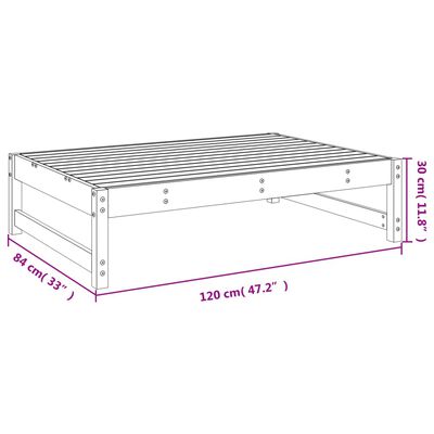 vidaXL Zahradní podnožka medově hnědá 120 x 80 cm masivní borové dřevo