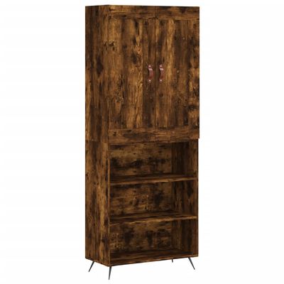 vidaXL Skříň highboard kouřový dub 69,5 x 34 x 180 cm kompozitní dřevo