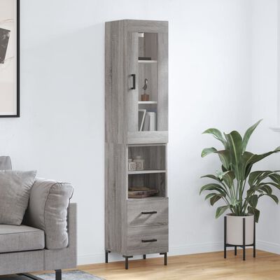 vidaXL Skříň highboard šedá sonoma 34,5 x 34 x 180 cm kompozitní dřevo