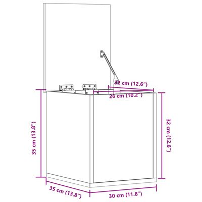 vidaXL Úložný box šedý sonoma 30 x 35 x 35 cm kompozitní dřevo