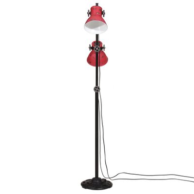 vidaXL Stojací lampa 25 W červená patina 25 x 25 x 90/160 cm E27