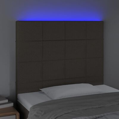 vidaXL Čelo postele s LED taupe 100x5x118/128 cm textil