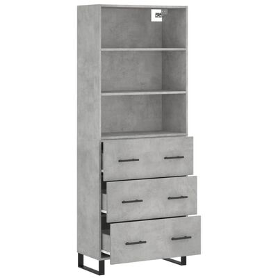 vidaXL Skříň highboard betonově šedá 69,5x34x180 cm kompozitní dřevo