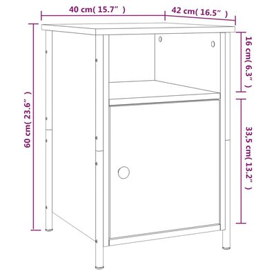 vidaXL Noční stolky 2 ks hnědý dub 40 x 42 x 60 cm kompozitní dřevo