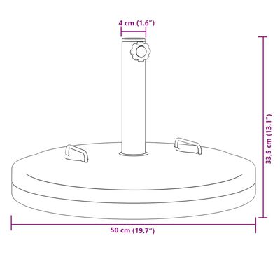 vidaXL Stojan na slunečník s úchyty pro tyč Ø 38 / 48 mm 25 kg kruhový