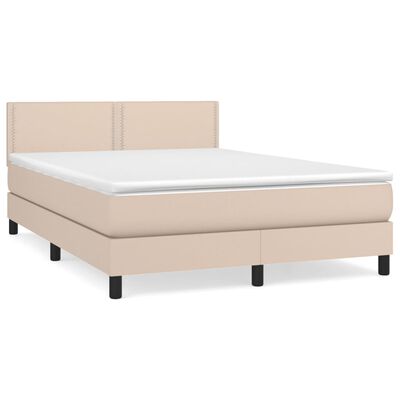 vidaXL Box spring postel s matrací cappuccino 140x190 cm umělá kůže