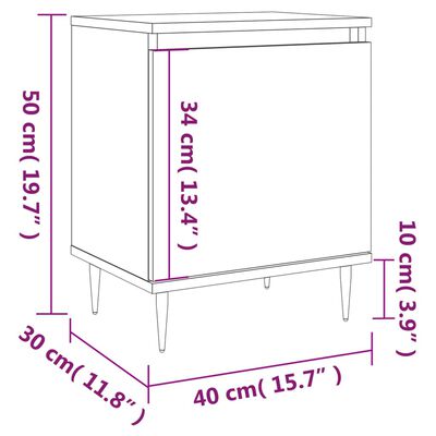 vidaXL Noční stolky 2 ks hnědý dub 40 x 30 x 50 cm kompozitní dřevo