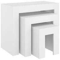 vidaXL Hnízdové konferenční stolky 3 ks bílé dřevotříska