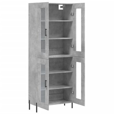 vidaXL Skříň highboard betonově šedá 69,5x34x180 cm kompozitní dřevo