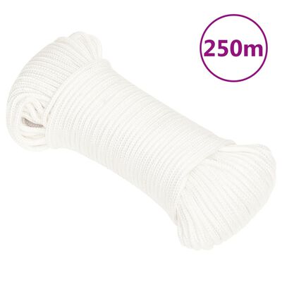 vidaXL Lodní lano celobílé 5 mm 250 m polypropylen