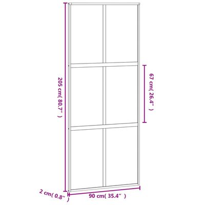 vidaXL Posuvné dveře bílé 90 x 205 cm tvrzené sklo a hliník