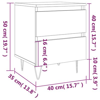 vidaXL Noční stolky 2 ks černé 40 x 35 x 50 cm kompozitní dřevo