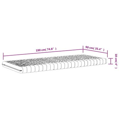 vidaXL Pěnové matrace 2 ks bílé 90 x 190 cm 7 zón tvrdost 20 ILD